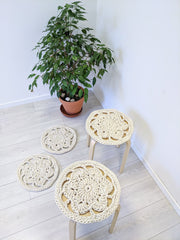 Cotton Chair Pad Cushion - Beige