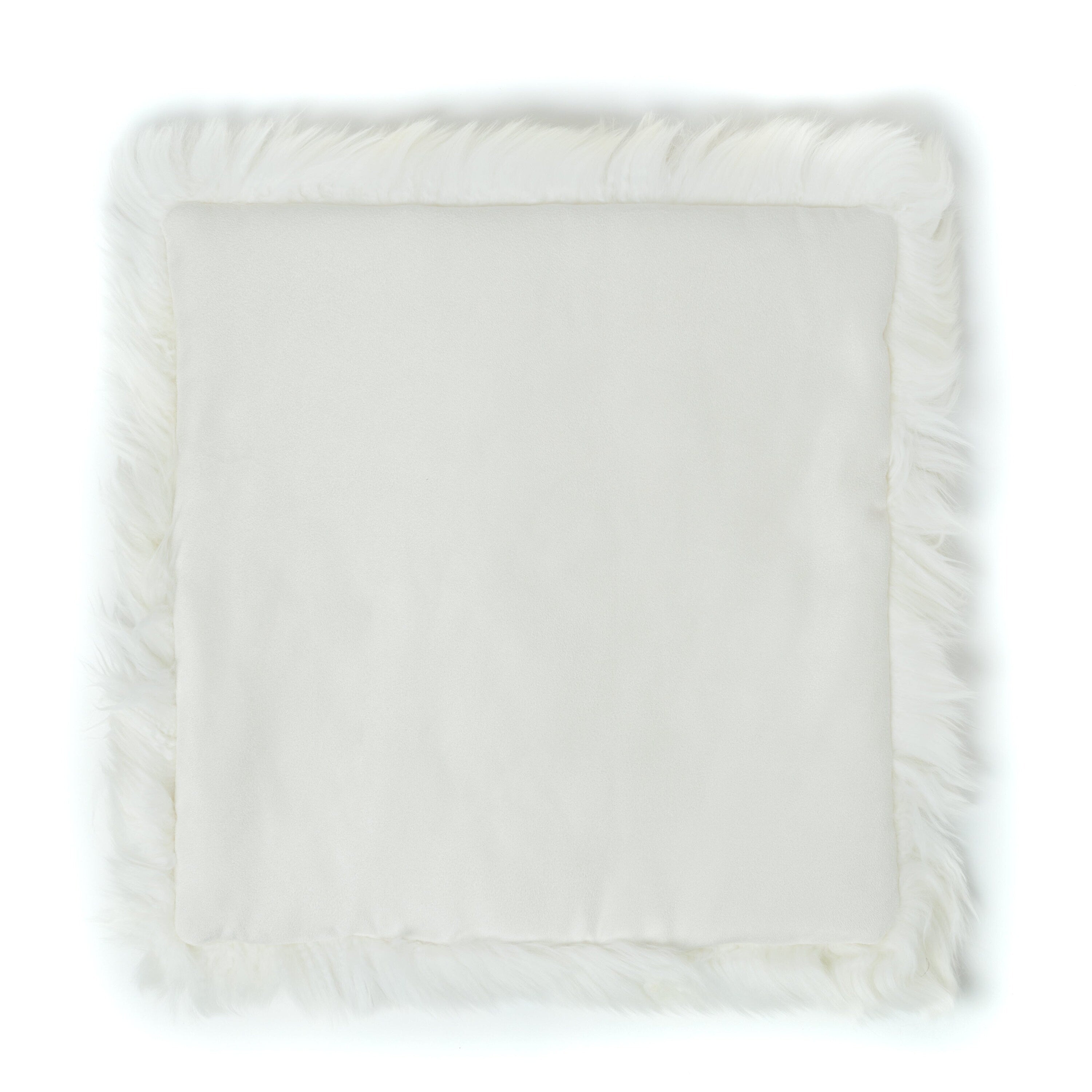 Sheepskin Seat Pad - Square Pure White Sheepskin Seat Cover
