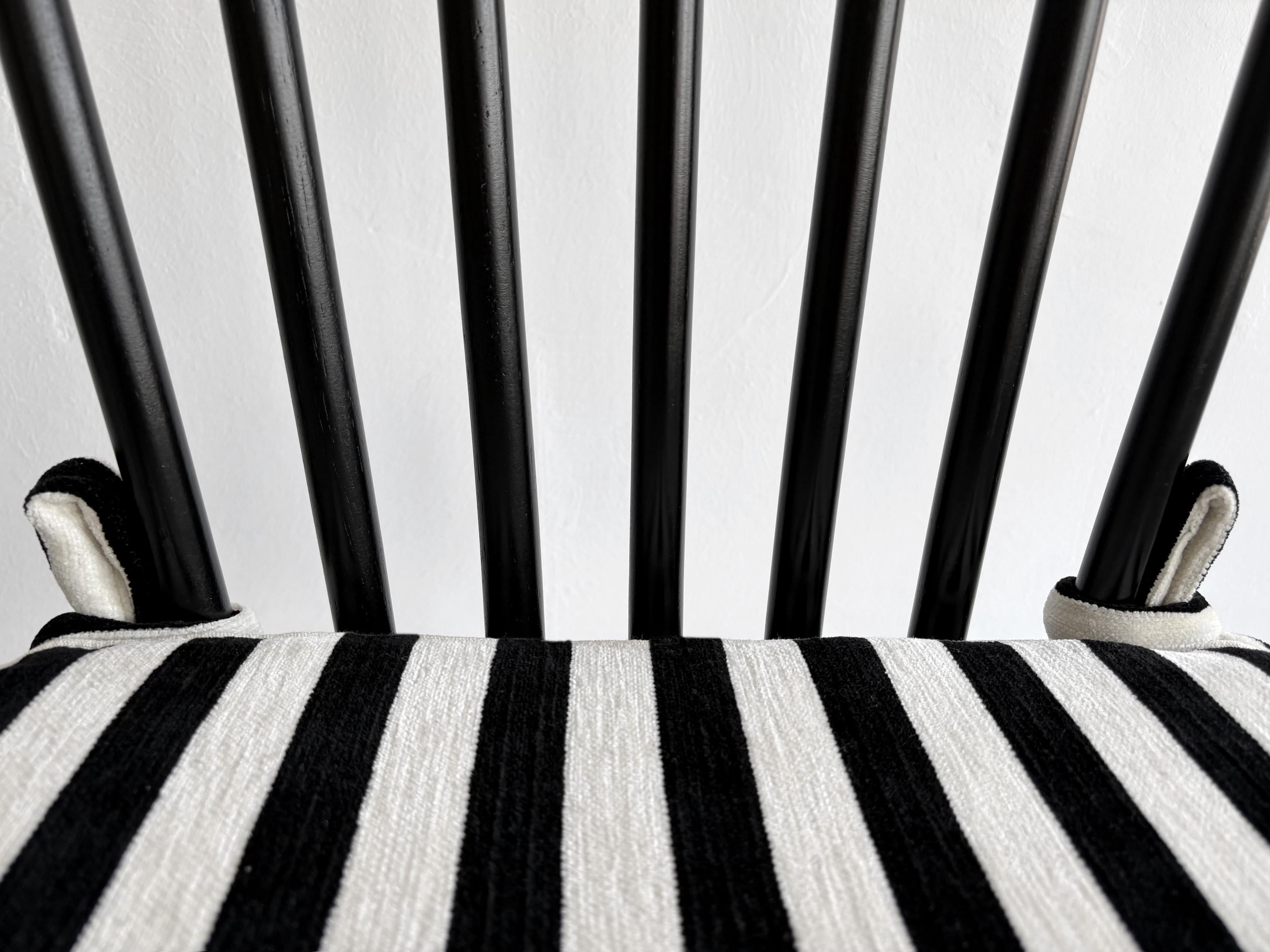 Custom Stripe Stool Cushion, Neutral Ticking Square Cushion