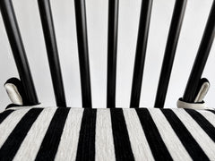 Custom Stripe Stool Cushion, Neutral Ticking Square Cushion